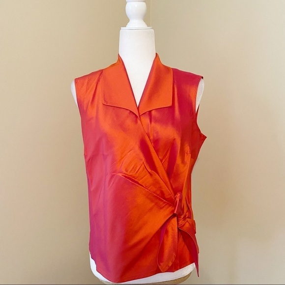 Coldwater Creek NWT 100% Silk Wrap Side Tie Top - M - Picture 13 of 13